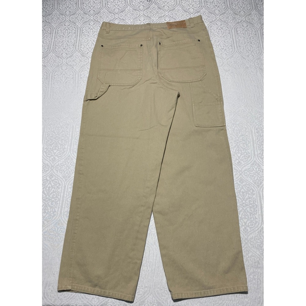 Russo Jeans Carpenter Pants Men's Size 38x32 Beige‎ Cotton Wide Leg Loose Fit